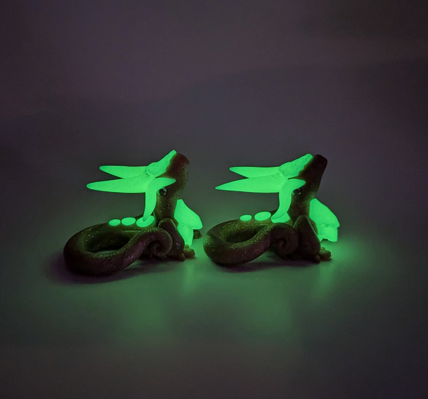 Rose Gold Glitter and Glow in the Dark Dragon